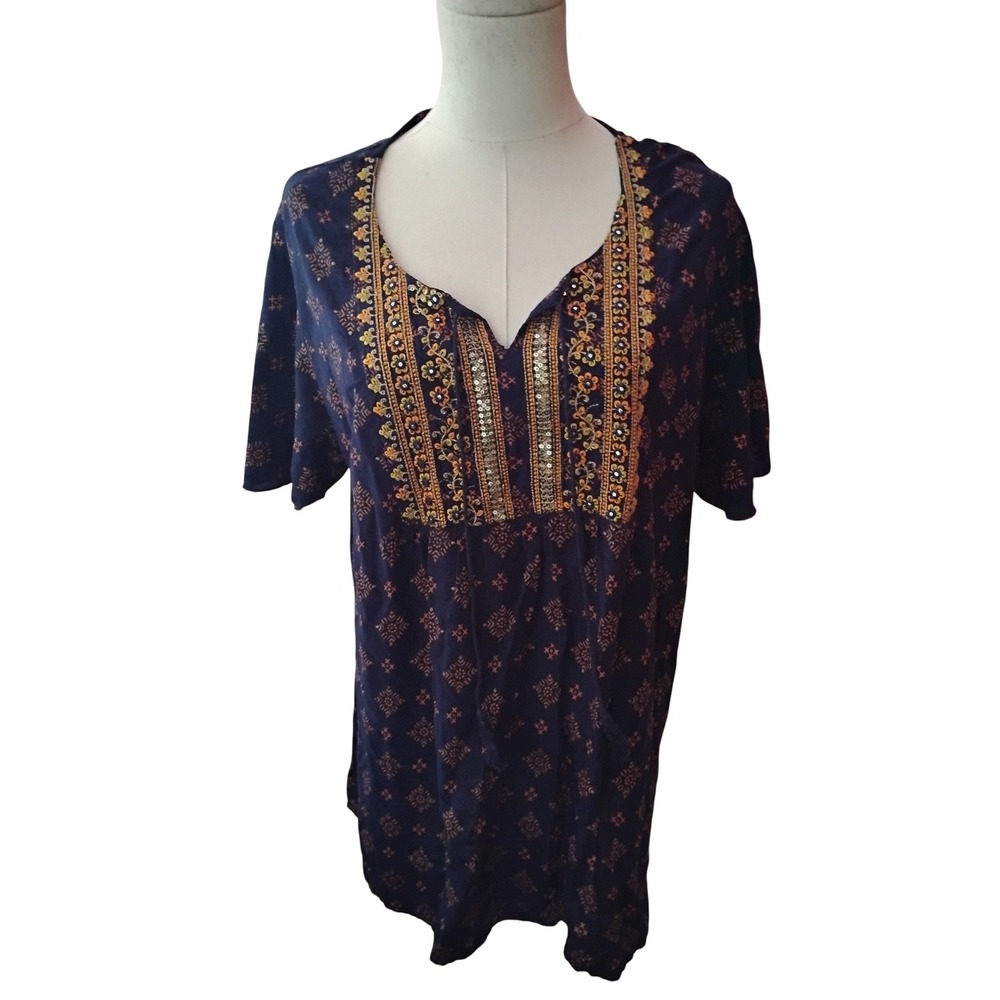 Lapogee Made‎ In India Plus Size sequin Blouse Size 3X